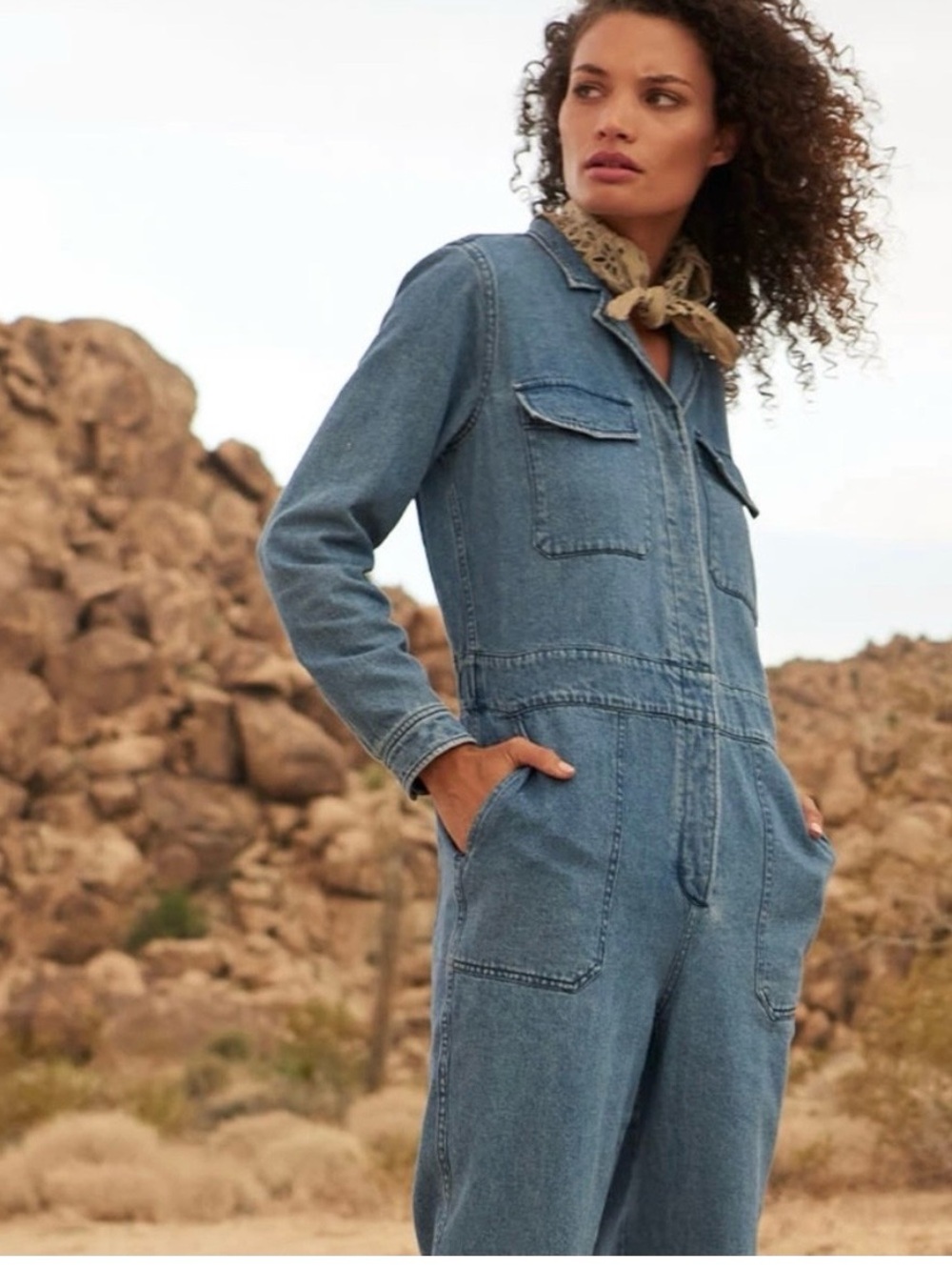 Rails Denim Utility Jumpsuit in Blue